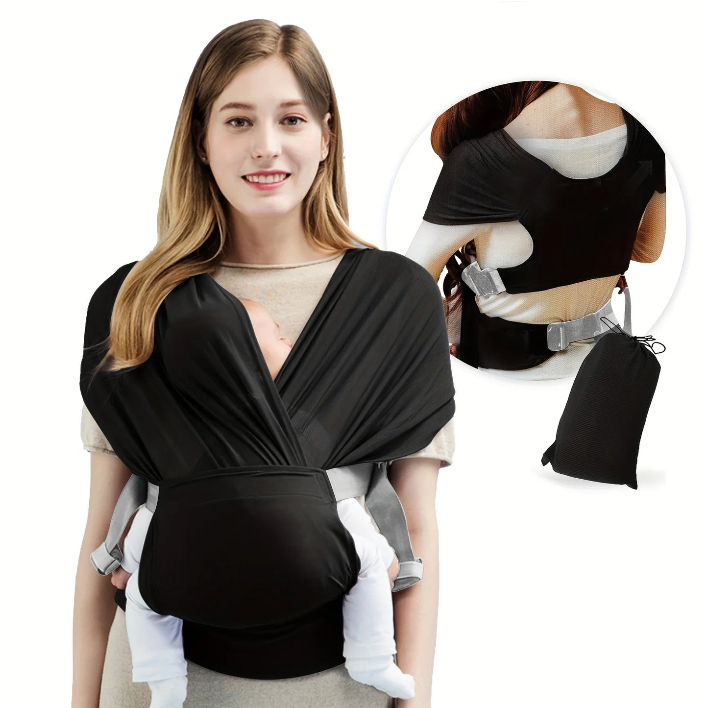 Echarpe de portage bébé extensible