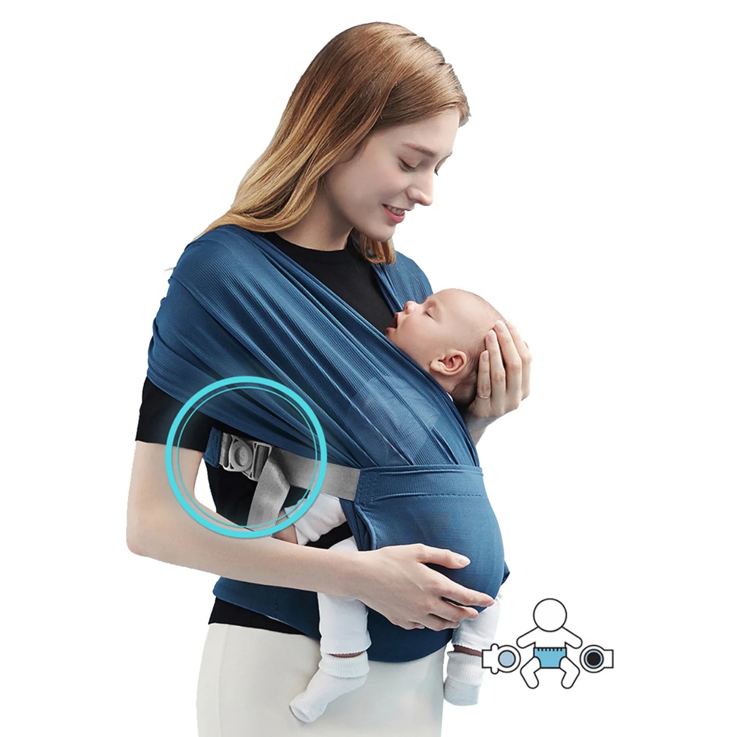 Echarpe de portage bébé extensible